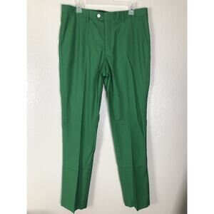 MOGU K711 Mens Front Flat Casual Dress Pants Slim Fit Size 3XL/34 Green NWT